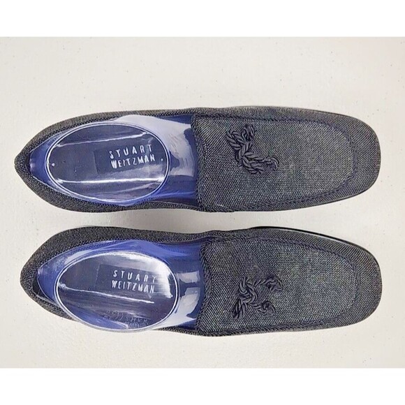 Stuart Weitzman Black Loafer Tortoise Trim Size 10 Slip-On Designer Shoes Flats - Picture 5 of 9
